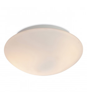 Vento 2 Light Flush Round Bathroom Ceiling Light Opal Glass IP44