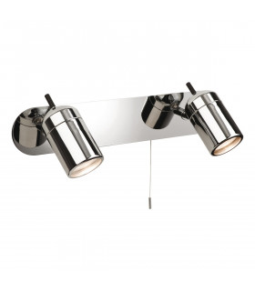 Atlantic 2 Light Spotlights Bar Switched Bathroom Ceiling Light Chrome IP44