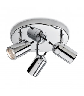 Atlantic 3 Light Flush Bathroom Ceiling Light Chrome IP44