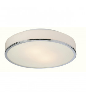 Profile 2 Light Round Flush Bathroom Ceiling Light Chrome