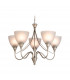 Santana 5 Light Multi Arm Ceiling Pendant Light Satin Steel