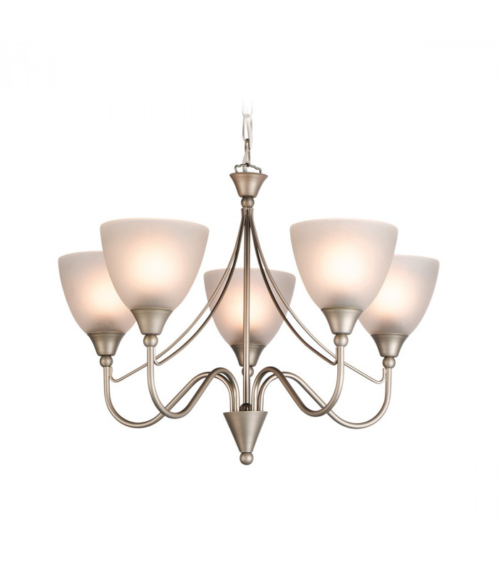 Santana 5 Light Multi Arm Ceiling Pendant Light Satin Steel