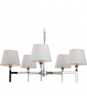 Transition 5 Light Multi Arm Ceiling Pendant Light Polished Stainless Steel