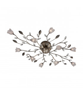 Cindy 10 Light Flush Multi Arm Ceiling Light Antique Brass