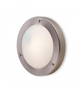 Rondo 1 Light Wall / Flush Ceiling Light Brushed Steel