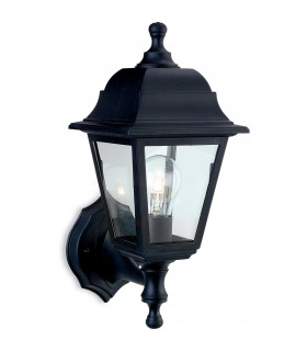 Oslo 1 Light Outdoor Wall Lantern - Uplight/Downlight Black Resin IP44-2