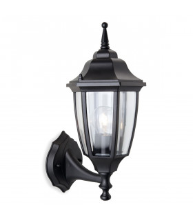 Faro 1 Light Outdoor Wall Lantern - Uplight Black IP44