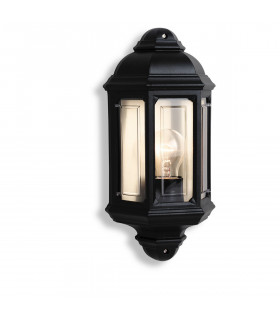 Outdoor 1 Light Wall Lantern Black IP44