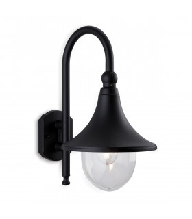Station 1 Light Outdoor Wall Lantern - Downlight Black IP43