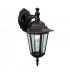 1 Light Outdoor 6 Panel Lantern - Downlight Black IP43