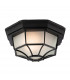 1 Light 6 Panel Lantern - Flush Ceiling Light Black IP43