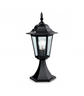 1 Light 6 Panel Lantern - Pillar Black IP43
