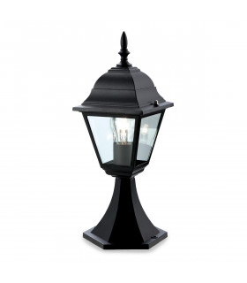 1 Light 4 Panel Lantern - Pillar Black IP43