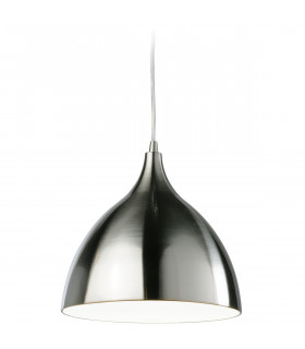 Caf 1 Light Dome Ceiling Pendant Brushed Steel