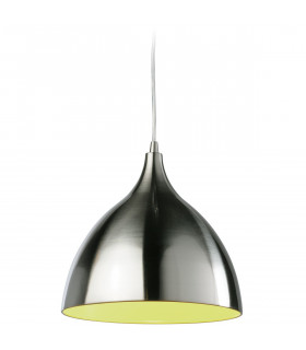 Caf 1 Light Dome Ceiling Pendant Brushed Steel
