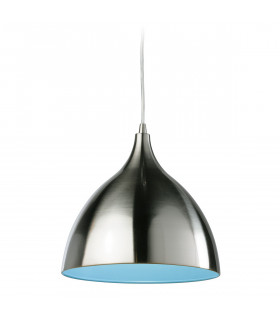 Caf 1 Light Dome Ceiling Pendant Brushed Steel