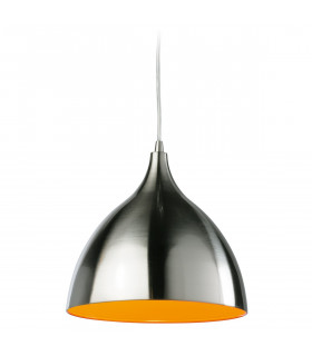 Caf 1 Light Dome Ceiling Pendant Brushed Steel