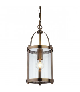 Imperial 1 Light Round Ceiling Pendant Lantern Antique Brass