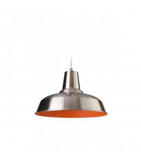 Smart 1 Light Dome Ceiling Pendant Brushed Steel