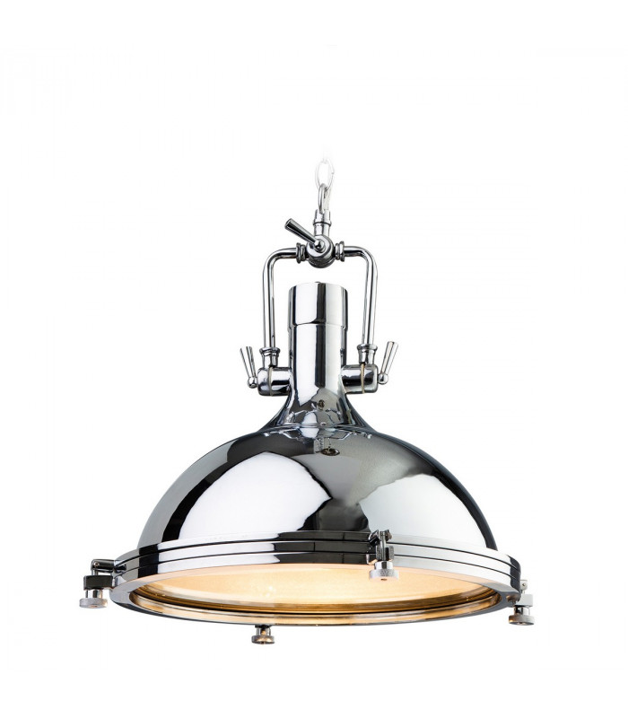 Bali 1 Light Dome Ceiling Pendant Chrome