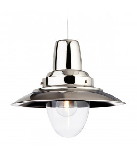 Fisherman 1 Light Dome Ceiling Pendant Chrome