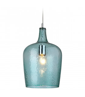 Glass 1 Light Dome Ceiling Pendant Chrome