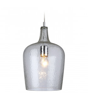 Glass 1 Light Dome Ceiling Pendant Chrome