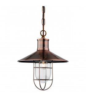 Crescent 1 Light Wire Ceiling Pendant Antique Copper