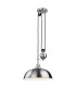 Century 1 Light Rise & Fall Dome Ceiling Pendant Brushed Steel