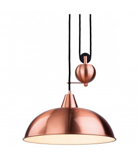 Century 1 Light Rise & Fall Dome Ceiling Pendant Brushed Copper-2