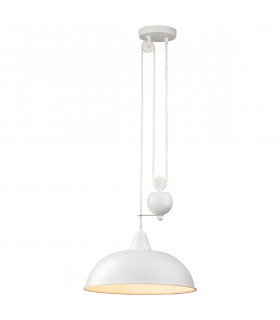 Century 1 Light Rise & Fall Dome Ceiling Pendant White