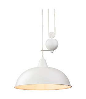 Century 1 Light Rise & Fall Dome Ceiling Pendant White-2