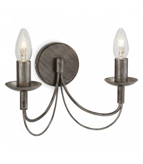 Regency 2 Light Indoor Candle Wall Light Antique Silver