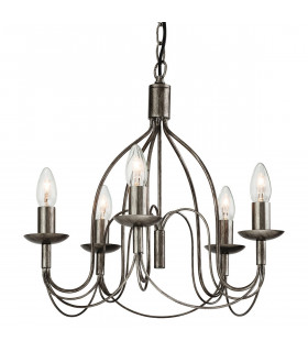 Regency 5 Light Chandelier Antique Silver
