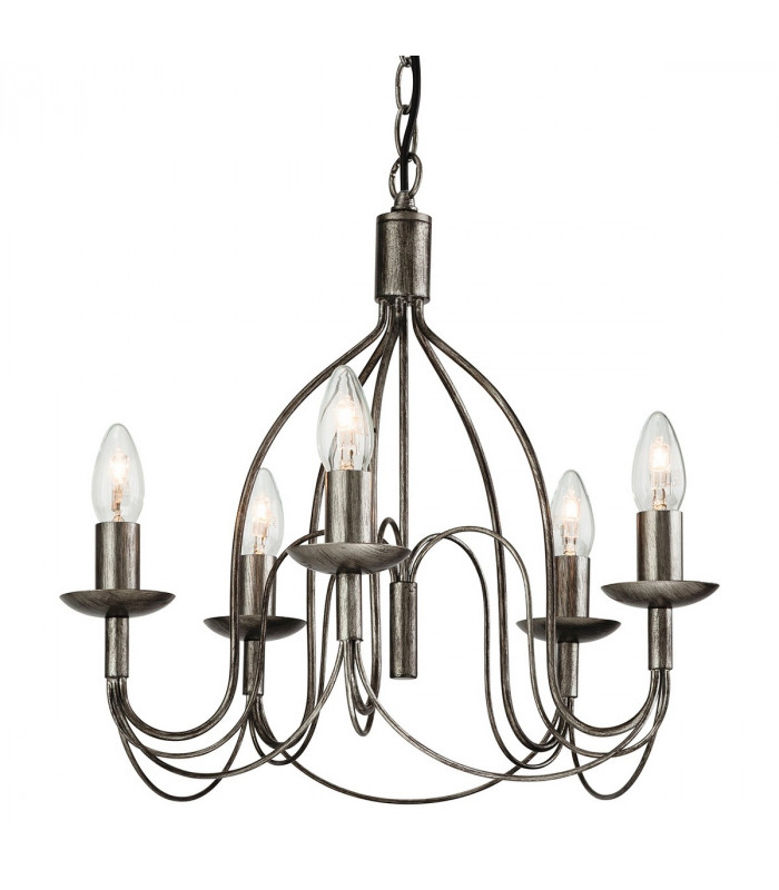 Regency 5 Light Chandelier Antique Silver