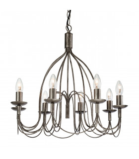 Regency 8 Light Chandelier Antique Silver