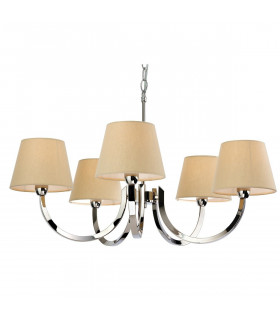 Fairmont 5 Light Multi Arm Chandelier Polished Stainless Steel