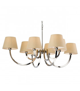 Fairmont 8 Light Multi Arm Chandelier Polished Stainless Steel