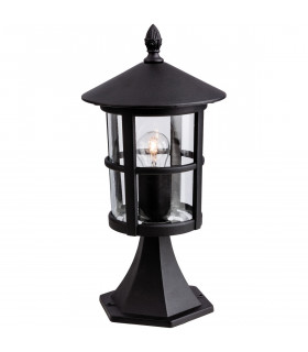 Stratford 1 Light Outdoor Lantern Pillar Black IP44