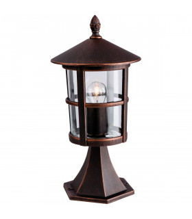Stratford 1 Light Outdoor Lantern Pillar Bronze IP44