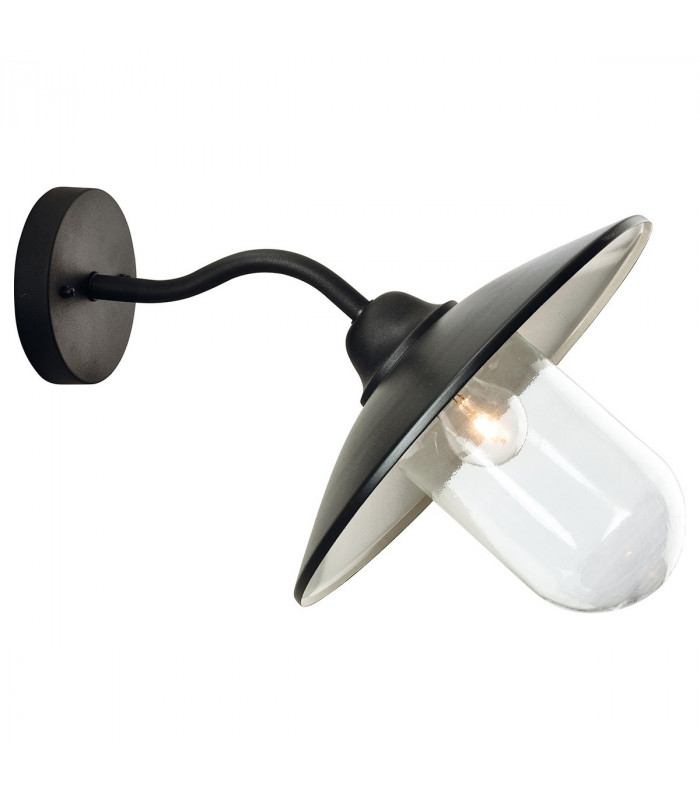 Star 1 Light Outdoor Fisherman Dome Wall Light Black IP44