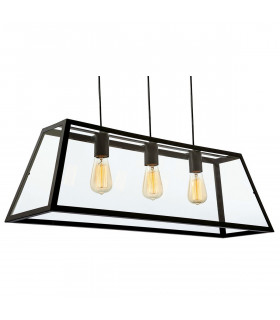 Kew 3 Light Ceiling Pendant Black