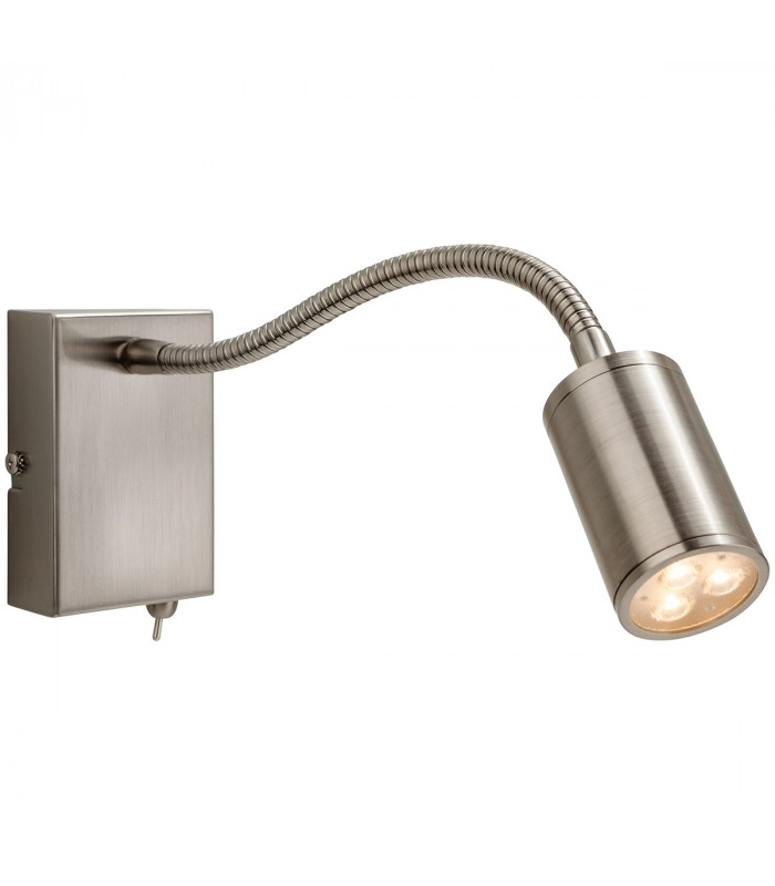 Orion LED 3 Light Flexi Indoor Wall Spotlight (Switched) Brushed Steel