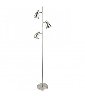 Vogue 3 Light Floor Lamp Brushed Steel