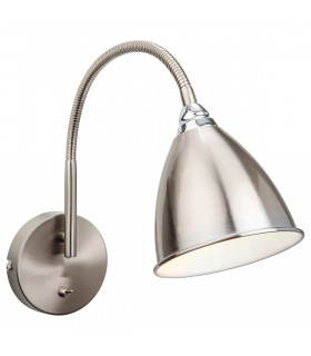 Bari 1 Light Indoor Wall Light (Switched) Brushed Steel