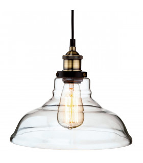 Empire 1 Light Dome Ceiling Pendant Antique Brass