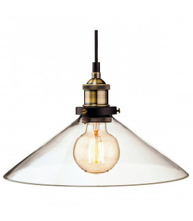Empire 1 Light Dome Ceiling Pendant Antique Brass