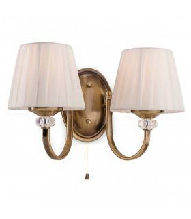Langham 2 Light Indoor Wall Light (Switched) Antique Brass