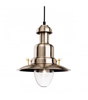 Classic 1 Light Dome Ceiling Pendant Brushed Steel