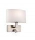 Webster 1 Light Indoor Wall Light with Reading Lamp Brushed Steel